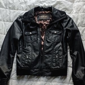 Faux leather black zippered Jacket